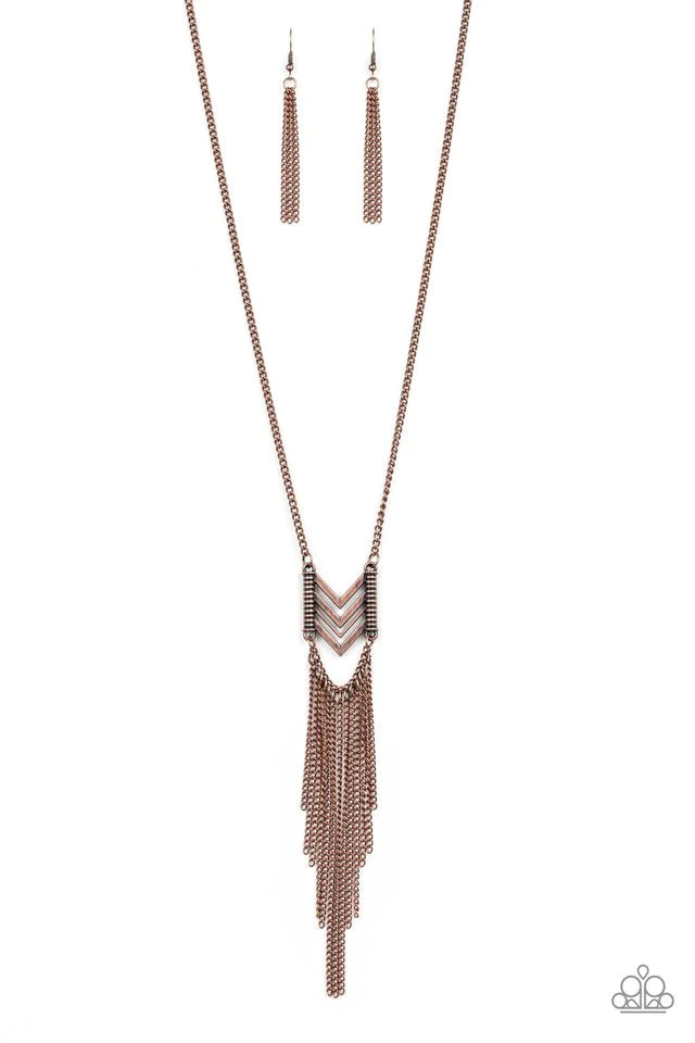 Paparazzi Necklace - Point Taken - Copper