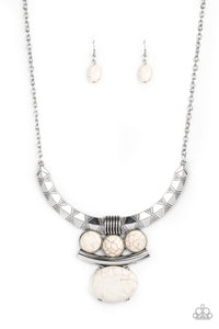 Paparazzi Necklace - Commander In CHIEFETTE - White