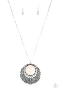 Paparazzi Necklace - Medallion Meadow - White