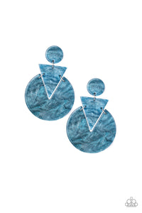 Paparazzi Earring - Head Under WATERCOLORS - Blue