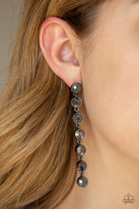 Paparazzi Earring - Dazzling Debonair - Black