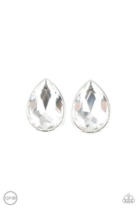 Paparazzi Earring - Dance on HEIR - White Clip-On