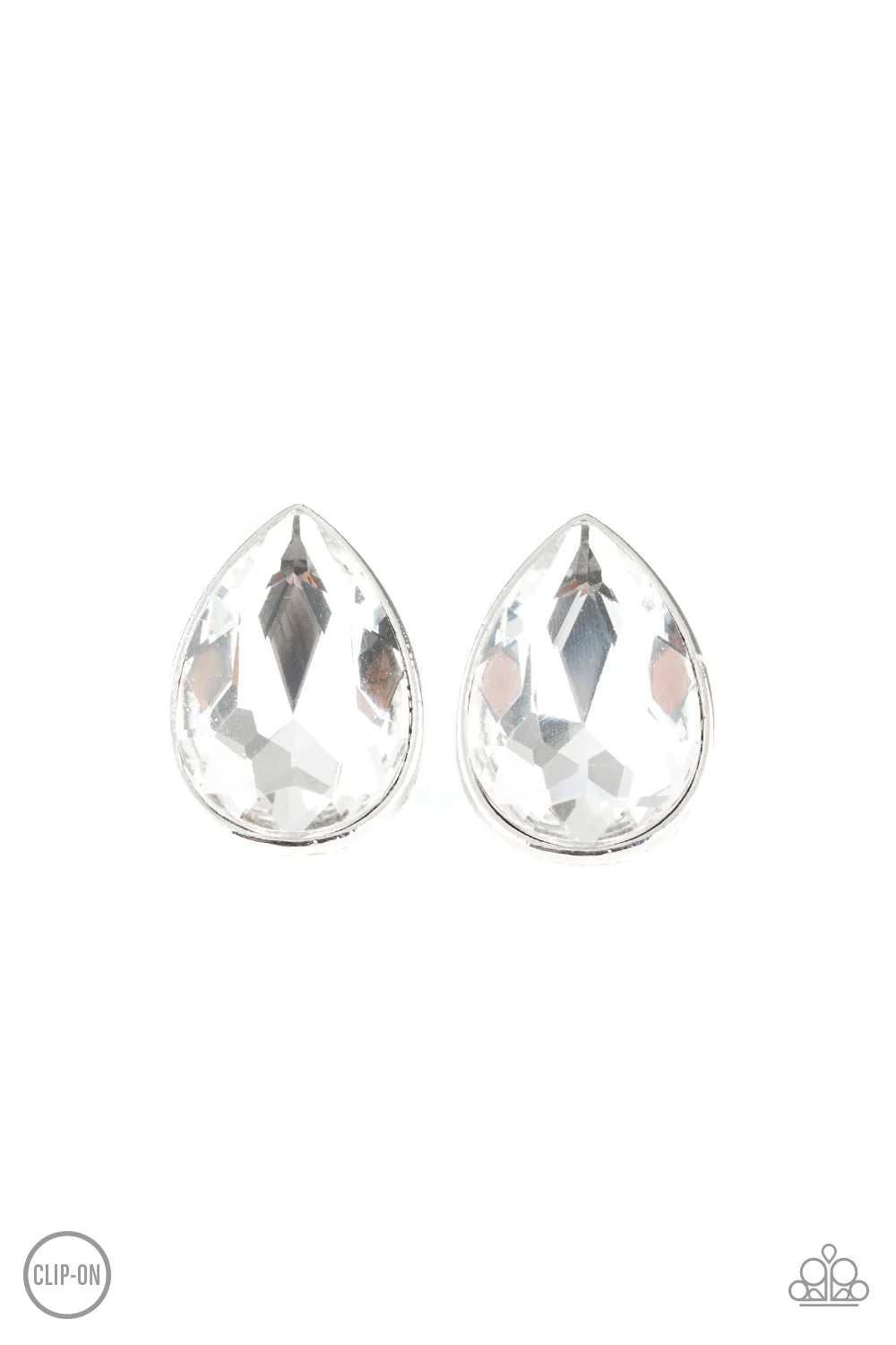 Paparazzi Earring - Dance on HEIR - White Clip-On