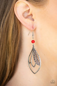 Paparazzi Earring - Absolutely Airborne - Red