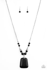 Paparazzi Necklace - Sandstone Oasis - Black