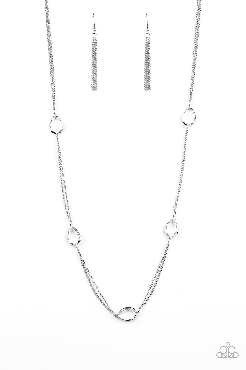 Paparazzi Necklace - Teardrop Timelessness - White