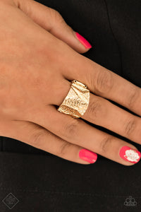 Paparazzi Ring - Industrial Indentation - Gold