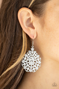 Paparazzi Earring - Floral Affair - White