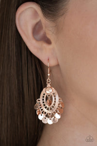 Paparazzi Earring - Chime Chic - Rose Gold