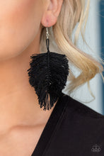 Load image into Gallery viewer, Paparazzi Earring - Hanging by a Thread - Black
