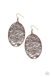 Paparazzi Earring - Way Out of Line - Copper
