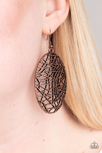 Paparazzi Earring - Way Out of Line - Copper