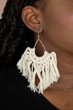 Load image into Gallery viewer, Paparazzi Earring -Wanna Piece Of MACRAME? - White
