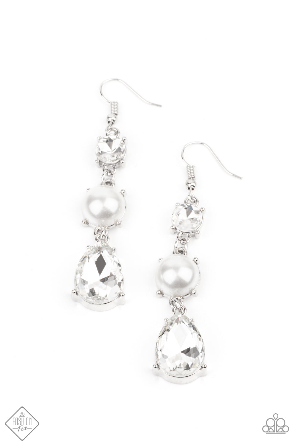 Paparazzi Earring - Unpredictable Shimmer - White