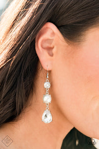 Paparazzi Earring - Unpredictable Shimmer - White