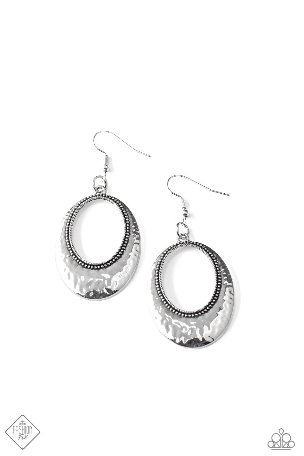 Paparazzi Earring - Tempest Texture - Silver