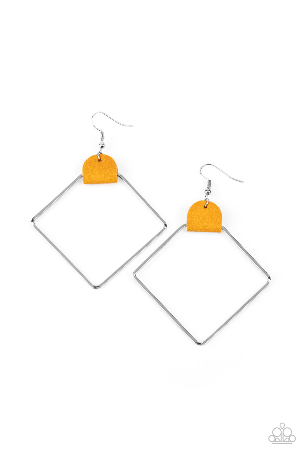 Paparazzi Earring -Friends of a LEATHER - Yellow
