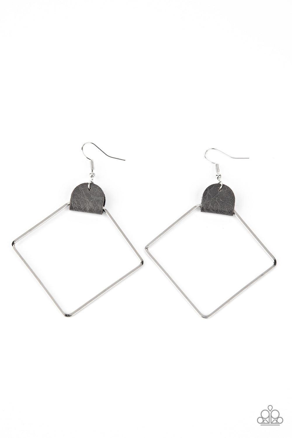 Paparazzi Earring -Friends of a LEATHER - Silver