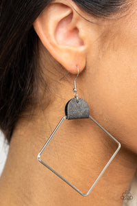 Paparazzi Earring -Friends of a LEATHER - Silver