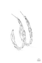 Load image into Gallery viewer, Paparazzi Earring -Twisted Tango - Silver Hoop Earring
