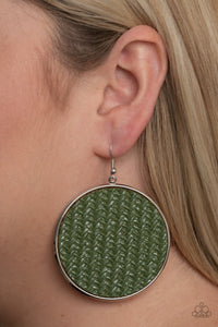 Paparazzi Earring -Wonderfully Woven - Green