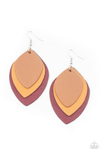 Load image into Gallery viewer, Paparazzi Earring -Light as a LEATHER - Red
