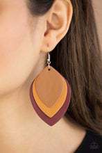 Load image into Gallery viewer, Paparazzi Earring -Light as a LEATHER - Red
