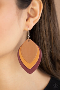 Paparazzi Earring -Light as a LEATHER - Red