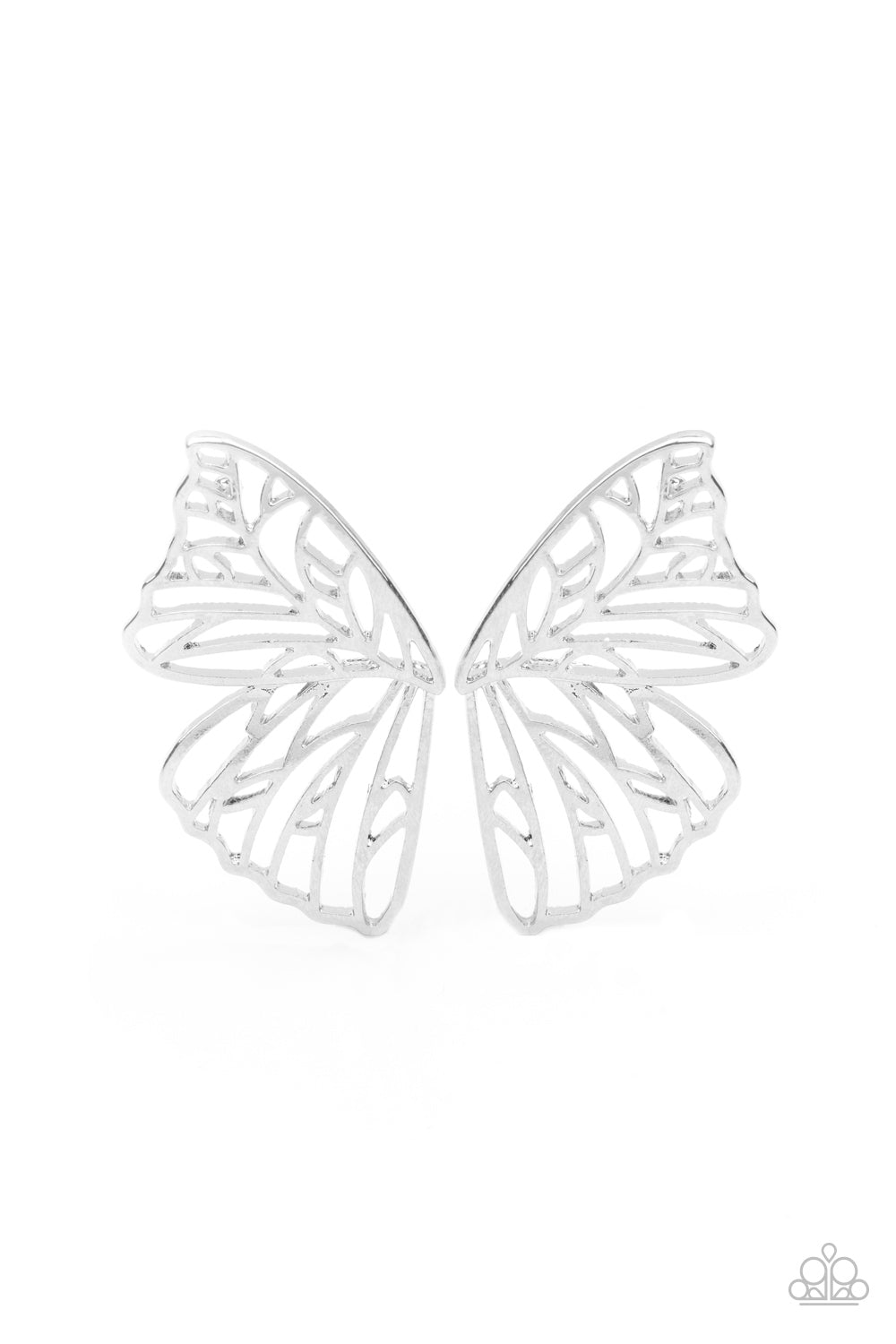 Paparazzi Earring - Butterfly Frills - Silver