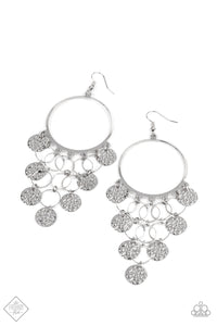 Paparazzi Earring -All CHIME High - Silver
