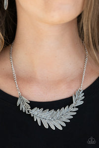 Paparazzi Necklace - Queen of the QUILL - Silver