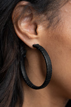 Load image into Gallery viewer, Paparazzi Earring - Leather-Clad Legend - Black
