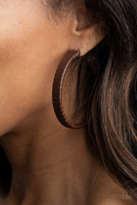 Paparazzi Earring - Leather-Clad Legend - Brown