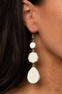 Paparazzi Earring -Progressively Posh - White
