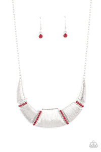 Paparazzi Necklace - Going Through Phases - Red