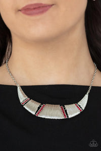 Paparazzi Necklace - Going Through Phases - Red