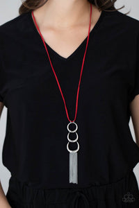 Paparazzi Necklace - Industrial Conquest - Red