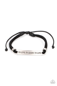 Paparazzi Bracelet - To Live, To Learn, To Love - Black