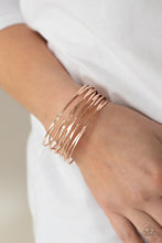 Load image into Gallery viewer, Paparazzi Bracelet - Nerves of Steel - Rose Gold
