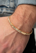 Load image into Gallery viewer, Paparazzi Bracelet - Keep Calm and Believe - Gold
