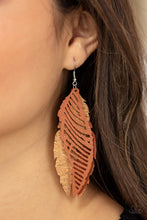 Load image into Gallery viewer, Paparazzi Earring - WINGING Off The Hook - Brown

