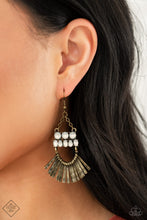 Load image into Gallery viewer, Paparazzi Earring - A FLARE For Fierceness - Brass
