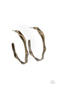 Paparazzi Earring - Coveted Curves - Brass