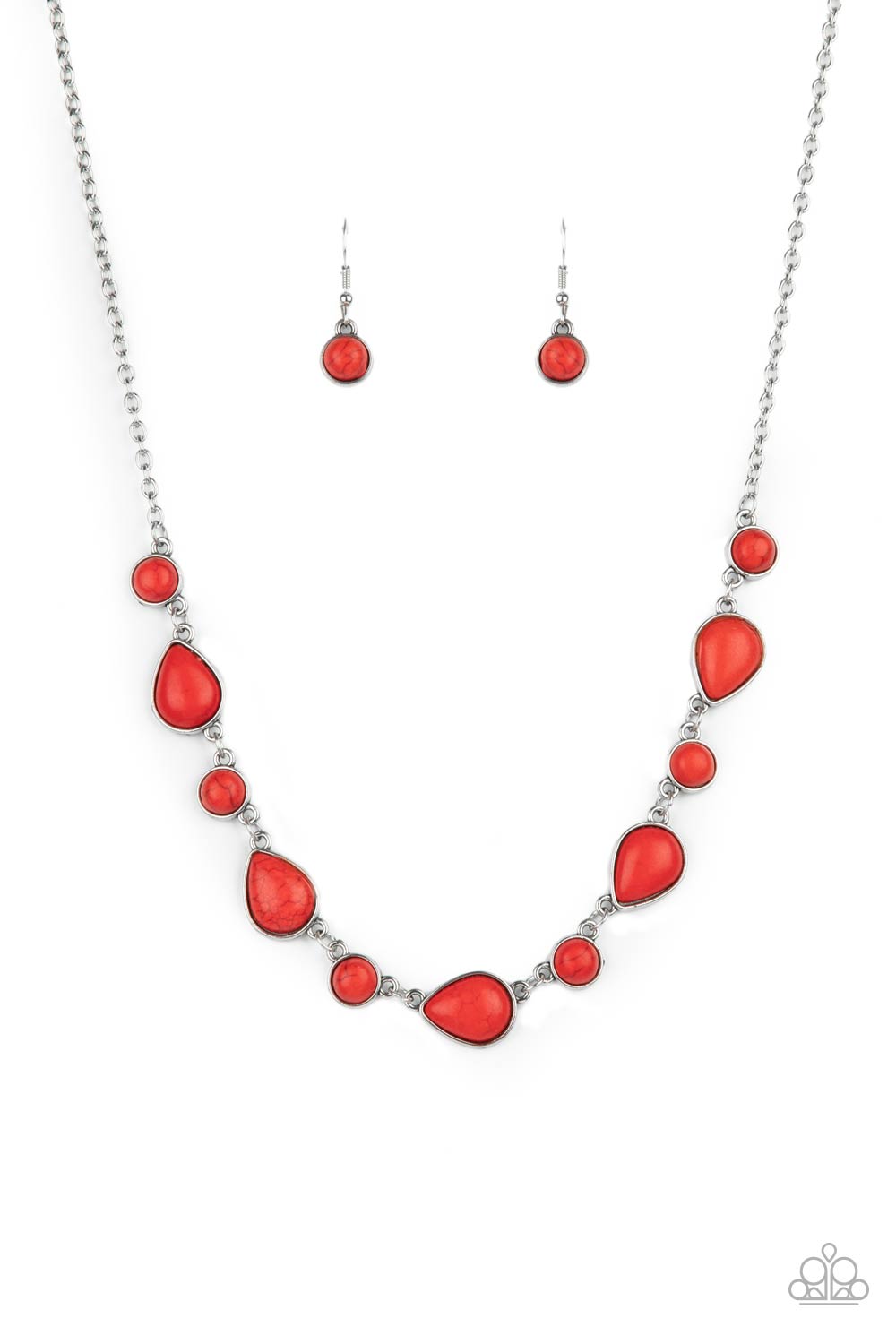 Paparazzi Necklace - Heavenly Teardrops - Red