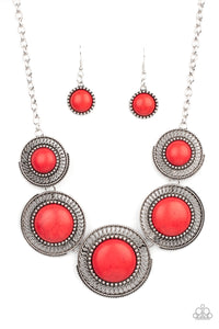 Paparazzi Necklace - She Went West - Red