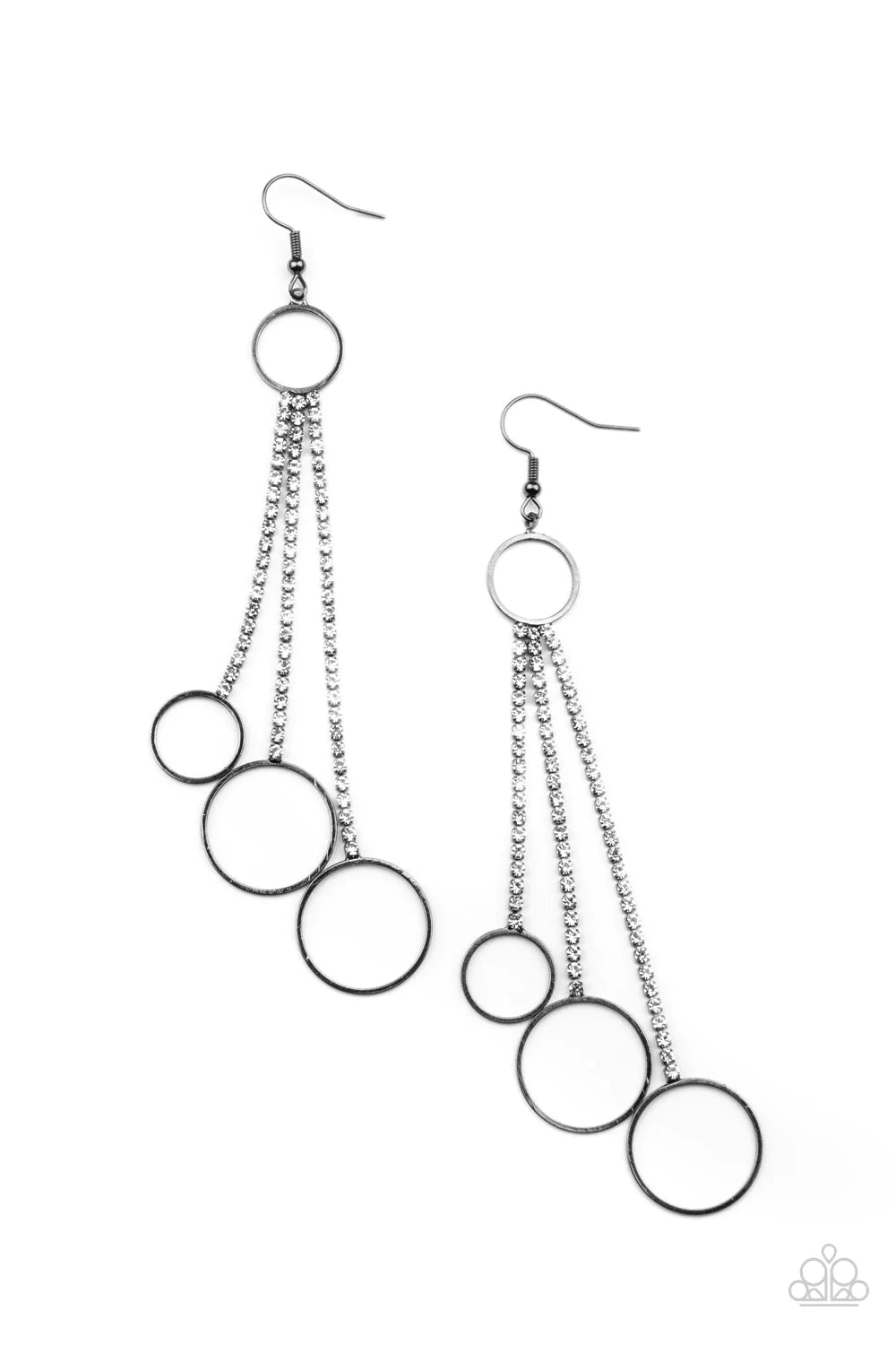 Paparazzi Earring - Demurely Dazzling - Black