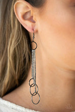 Load image into Gallery viewer, Paparazzi Earring - Demurely Dazzling - Black
