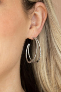 Paparazzi Earring - Rustic Curves - Silver