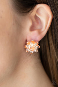 Paparazzi Earring - Water Lily Love - Rose Gold