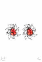 Load image into Gallery viewer, Paparazzi Earring - Sophisticated Swirl - Red Clip-On

